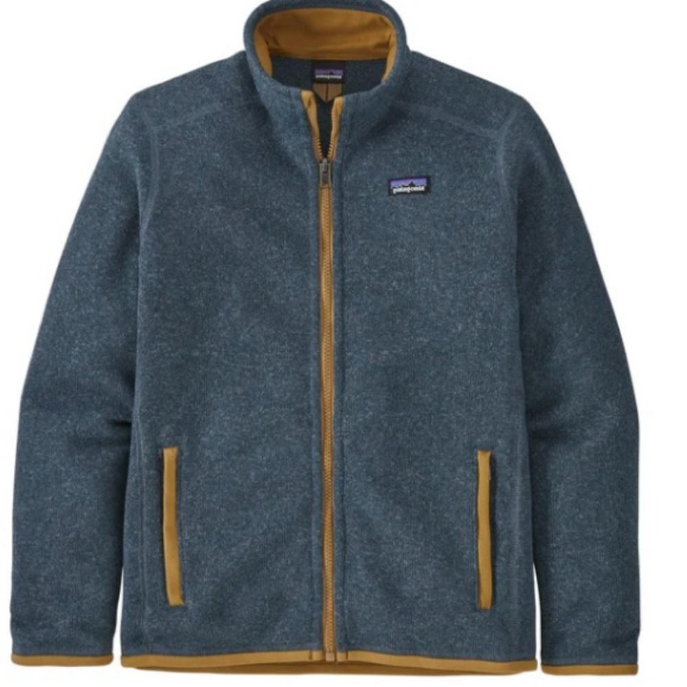 Patagonia kids better sweater jacket XXL 16 18 womens XS Small blue khaki EUC